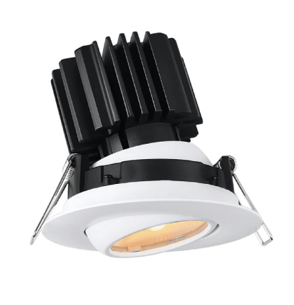 Lotus LED Lights L3G-RFW-WH-RF50-5C98 3" Tangra LED Gimbal Round Flat Wide Trim, Reflector w/ Frosted Glass, Beam Angle 50°, Multi-Color Temperature, White Finish