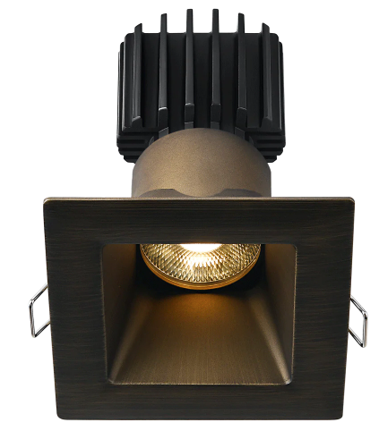 Lotus LED Lights L3F-SRW-BR-LB36-5C98 Tangra 3" Fixed Square Recessed Wide Bronze Trim, Lens Black, Beam Angle 36°, Multi-Color Temperature, CRI98