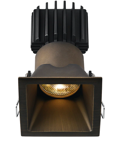 Lotus LED Lights L3F-SDT-BR-RC36-5C98 Tangra 3" Fixed Square Deep Regressed Thin Bronze Trim, Reflector Clear Glass, Beam Angle 36°, Multi-Color Temperature, CRI98
