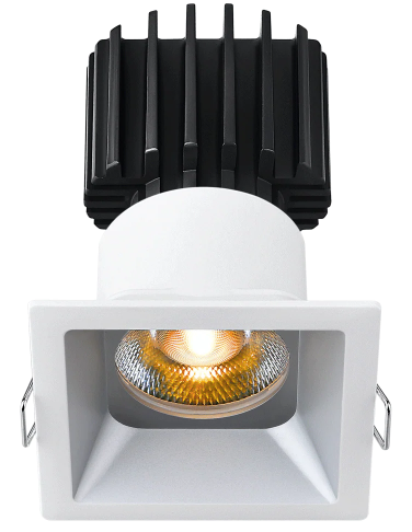 Lotus LED Lights L3F-SRT-AZ-RF50-5C98 Tangra 3" Fixed Square Recessed Thin Alzak Trim, Reflector Frosted Glass, Beam Angle 50°, Multi-Color Temperature, CRI98