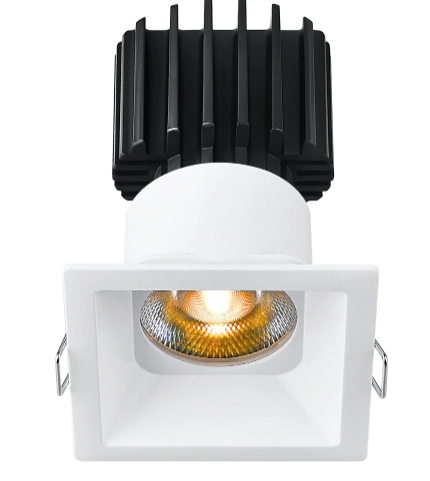 Lotus LED Lights L3F-SRT-WH-RF50-1895 Tangra 3" Fixed Square Recessed Thin White Trim, Reflector Semi Frosted Glass, Beam Angle 50°, Color Temperature DTW 30K to 18K, CRI95