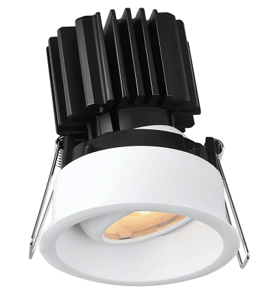 Lotus LED Lights L3G-RSW-WH Tangra 3" Gimbal Round Regressed Thin Trim, White Finish