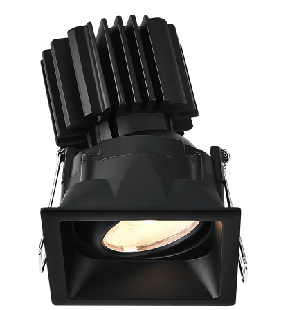 Lotus LED Lights L3G-SRT-BK Tangra 3" Gimbal Square Recessed Thin Trim, Black Finish