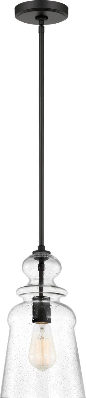 Generation Lighting Kea 1 light midnight black pendant ceiling light