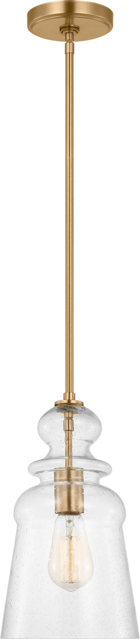 Generation Lighting Kea 1 light satin brass pendant ceiling light