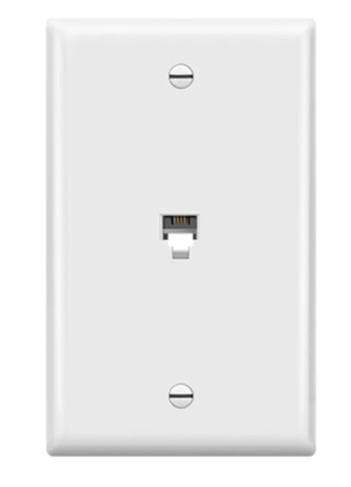 Enerlites 6611-W Telephone Wall Jacks 1 Gang, White Finish