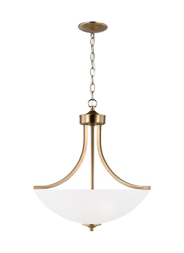 Generation Lighting Geary 3 light satin brass pendant ceiling light