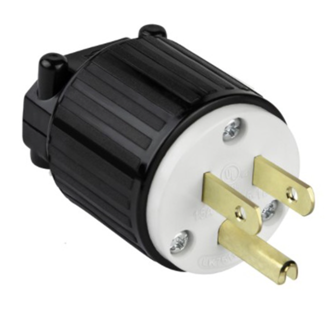 Enerlites 66200-BK 15A Straight Blade Plug, 5-15P