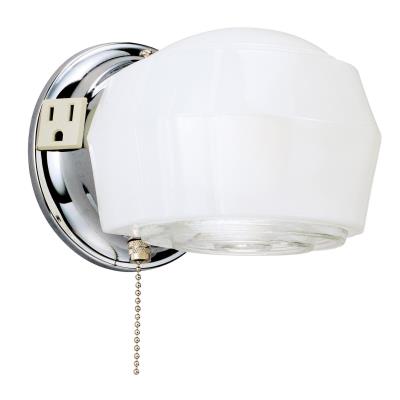 Westinghouse Lighting 6640200 1 light chrome wall light with white and crystal glass