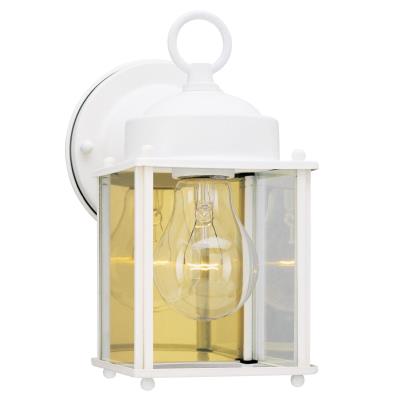 Westinghouse Lighting 6697100 white outdoor wall lantern with clear glass