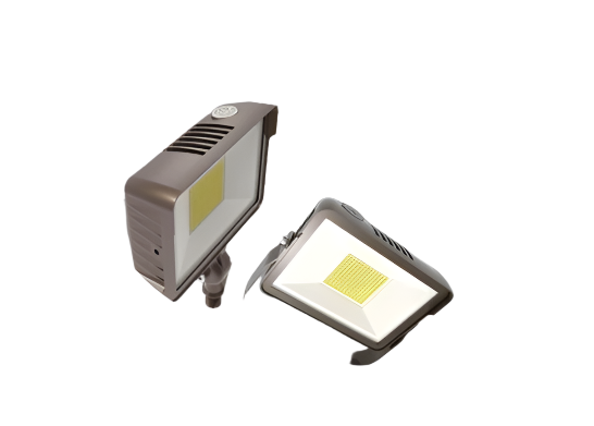 Keystone KT-FLED35-R1A-UNV-8CSB-VDIM LED Flood Light w/ Photocell, Wattage 35W. Voltage 120V-277V, Multi-Color Temperature, Bronze