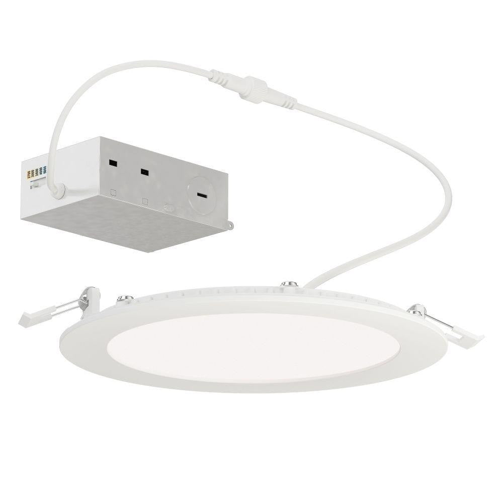 Maxim Lighting 67707WTWT Slim LED Flat Recessed Downlight with Remote Driver in White