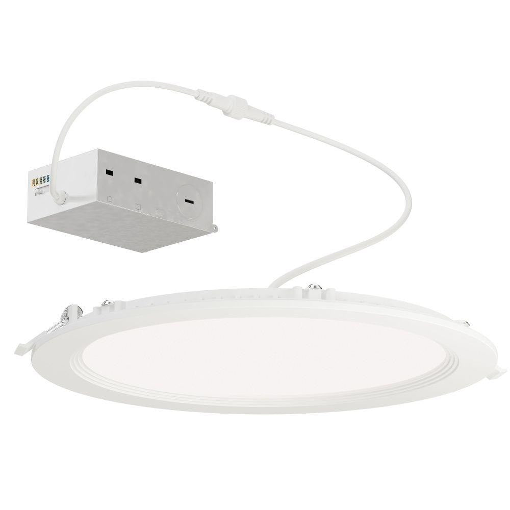 Maxim Lighting 67729WTWT Slim Baffle 18W LED Flush Mount White with Junction Box Assembly