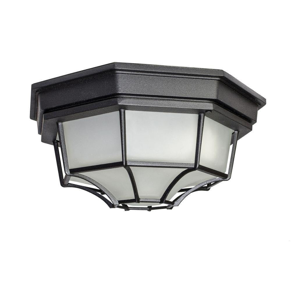 Maxim Lighting 67920BK Crown Hill 1 Light 11.5 Inch Black Outdoor Flush Mount Ceiling Light