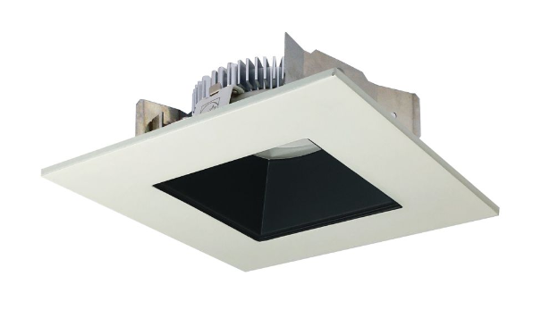 Nora Lighting NLCBS-4561240BW 4" Cobalt Shallow High Lumen LED Trim Square / Square Regress, Lumens 1200lm, Color Temperature 4000K, Black / White