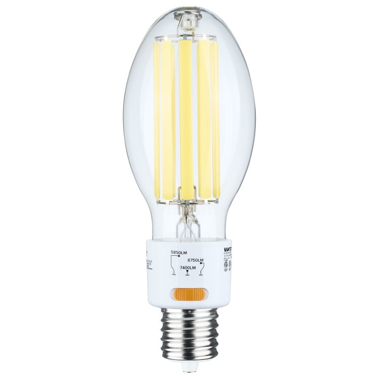 SATCO S13196 LED HID Replacement, ED28, Wattage 45W Selectable, Color Temperature 5000K, EX39, Clear, Voltage 120-277V