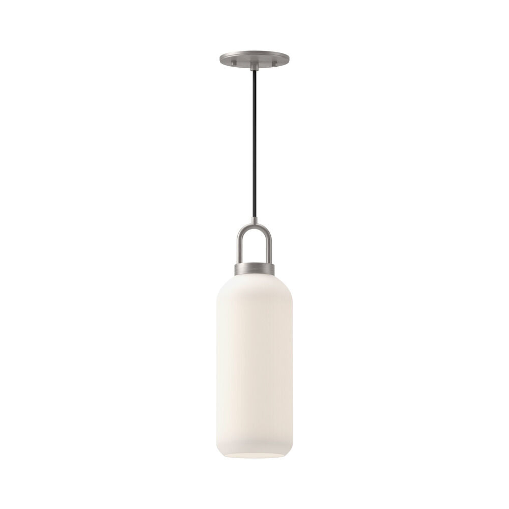 Alora Mood PD401505BNOP Soji 1 Light 5.13 -Inch inch Brushed Nickel Pendant Ceiling Light in Opal Matte