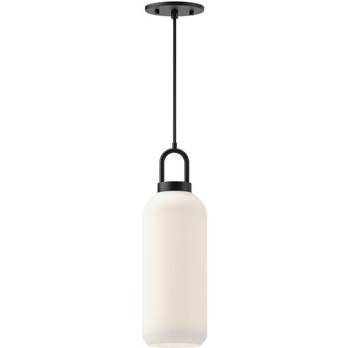 Alora Mood PD401505MBOP Soji 1 Light 5.13 inch Matte Black Pendant Ceiling Light in Opal Glass