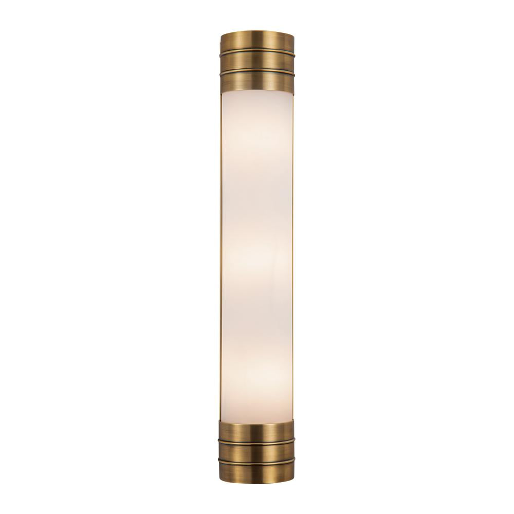 Alora Lighting WV348224VBOP Willard 3-Light Bathroom Vanity Light in Vintage Brass with Matte Opal Glass
