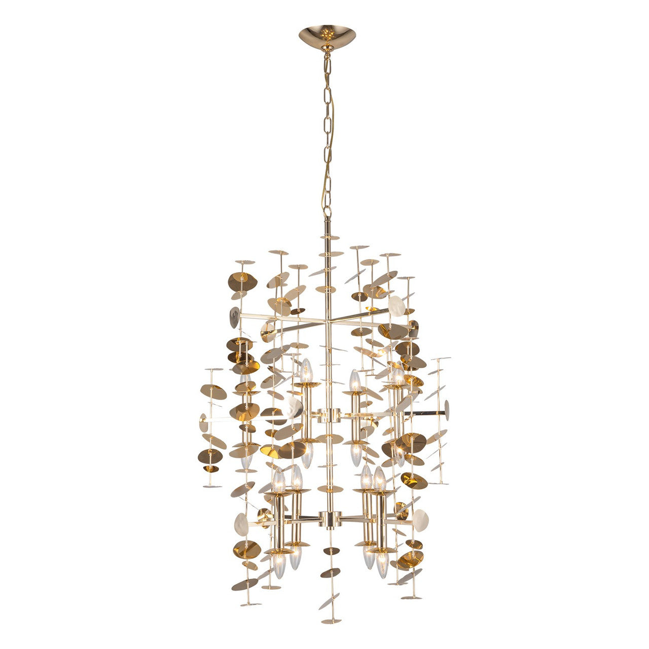 Alora Lighting CH340041PB Yukari 16 Light 30.38 inch Polished Brass Chandelier Ceiling Light
