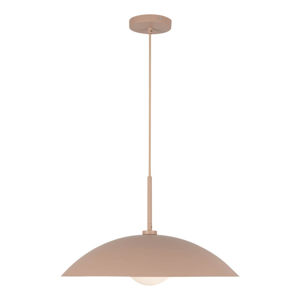 Kuzco Lighting PD56019-PEC Regent 1 Light 19 inch Pendant in Peach with Opal Glass and Steel Shade, Voltage 120V, Wattage 60W