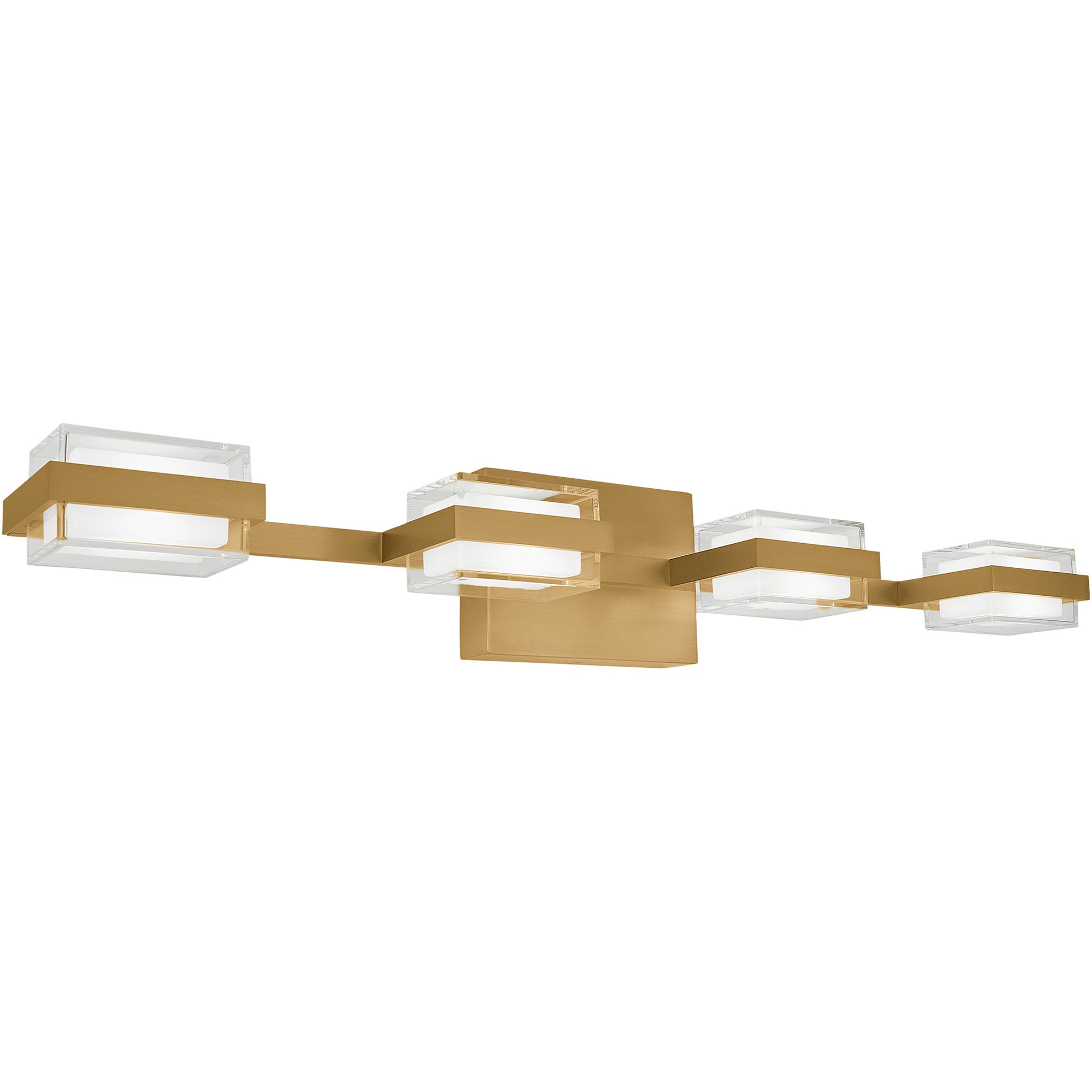 Visual Comfort Architectural 700BCKMD4NB-LED930-277 Modern Collection Kamden Bathroom Vanity Light, 04-Light, Voltage 277V, Color Temperature 3000K, 90 CRI, Lumens 3550Lm, Natural Brass Finish