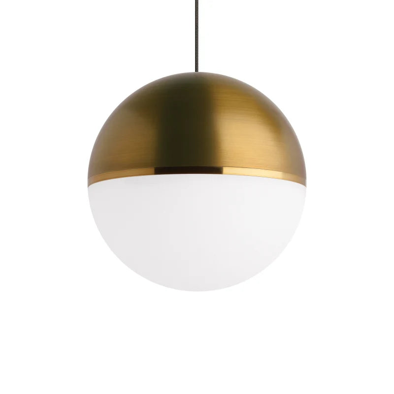 Visual Comfort Architectural 700FJAKVRRR-LED927 Akova 1-Light 7" 14W, 2700K LED Pendant Aged Brass, Aged Brass/Bright Brass, Freejack