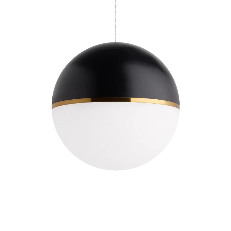 Visual Comfort Architectural 700MOAKVBRR-LED927 Akova 7" 14W, 2700K LED Pendant Aged Brass Finish, Matte Black/Aged Brass Color
