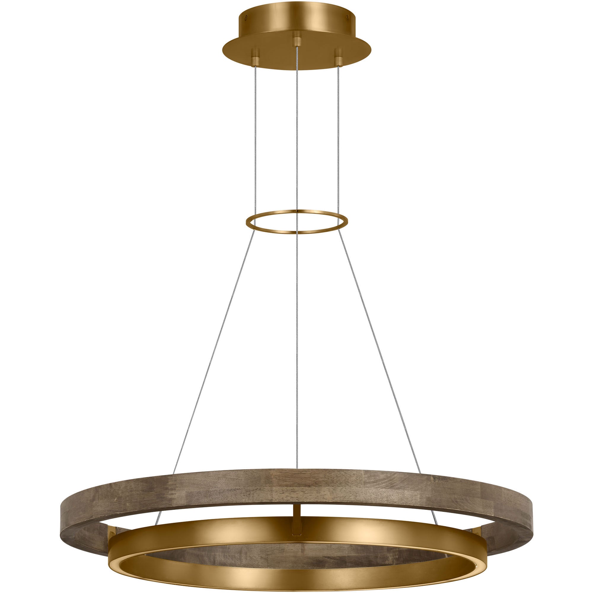 Visual Comfort Architectural 700GRC30NBW-LED930 Sean Lavin Grace LED 30 inch Natural Brass/Weathered Oak Chandelier Ceiling Light, 50.7W , 3000K