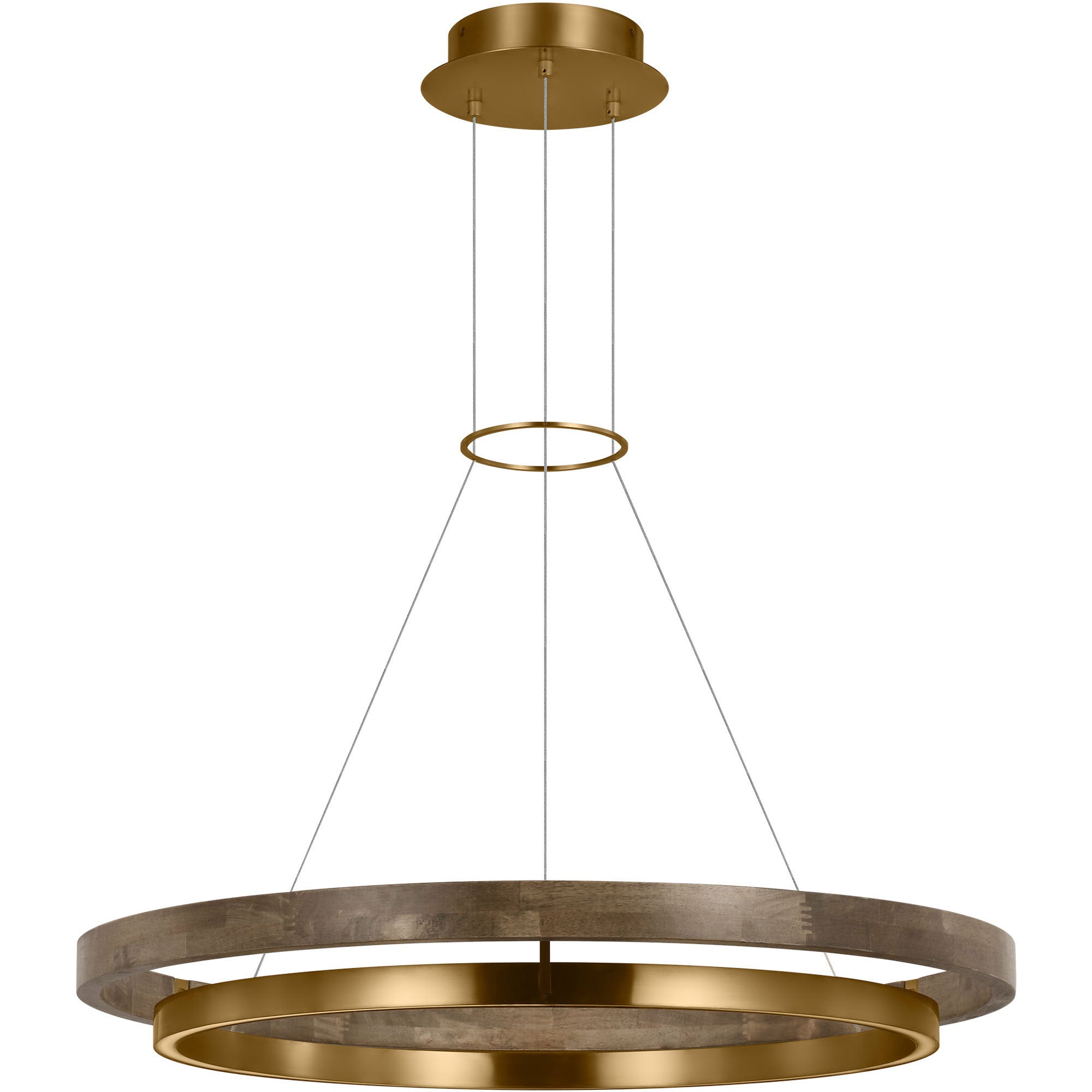 Visual Comfort Architectural 700GRC36NBW-LED930 Sean Lavin Grace LED 35.8 inch Natural Brass/Weathered Oak Chandelier Ceiling Light, 80.3W , 3000K