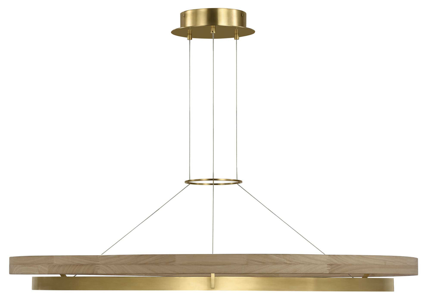 Visual Comfort Architectural 700GRC48HABNO-LED930 Sean Lavin Grace 1 Light 48 inch Hand Rubbed Antique Brass/Natural Oak Chandelier Ceiling Light, 123W , 3000K