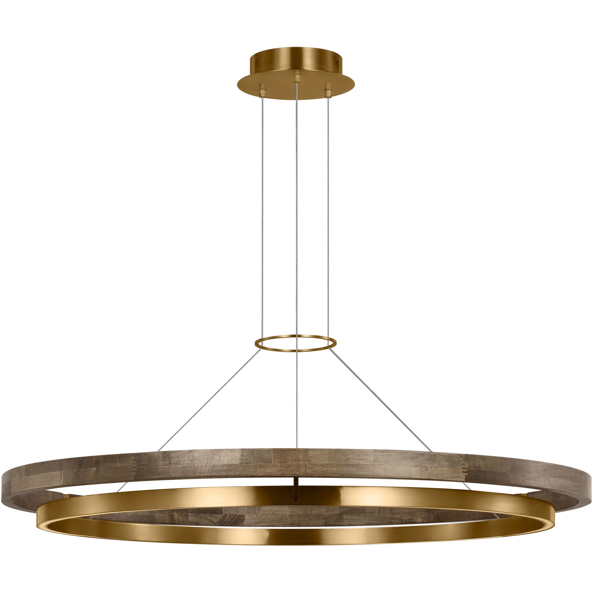 Visual Comfort Architectural 700GRC48NBW-LED930 Sean Lavin Grace LED 48 inch Natural Brass/Weathered Oak Chandelier Ceiling Light, 123.6W , 3000K