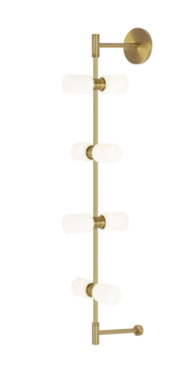Visual Comfort Architectural 700MDWS3CRR – Sean Lavin ModernRail LED 12.8 inch Aged Brass Wall Light in 24V Remote Canopy, Glass Cylinders, Integrated LED