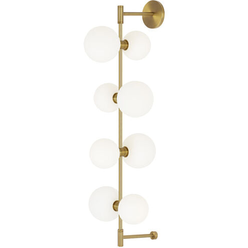 Visual Comfort Architectural 700MDWS3GRR – Sean Lavin ModernRail LED 12.8 inch Aged Brass Wall Light in 24V Surface Canopy, Glass Cylinders, Integrated LED