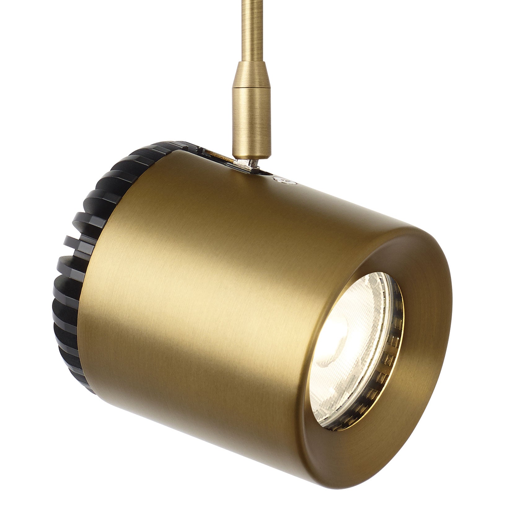 Visual Comfort Architectural 700MOBRK8352006R Modern 6” Sean Lavin LED Burk Monorail Head Track Ceiling Light, Color Temperature 3500K, Beam Spread 18°, 80 CRI, Aged Brass Finish