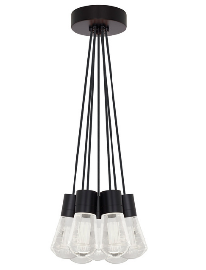 Visual Comfort Architectural 700TDALVPMC7BB-LED927 LED 2700K Alva Pendant, 7-Light, Black