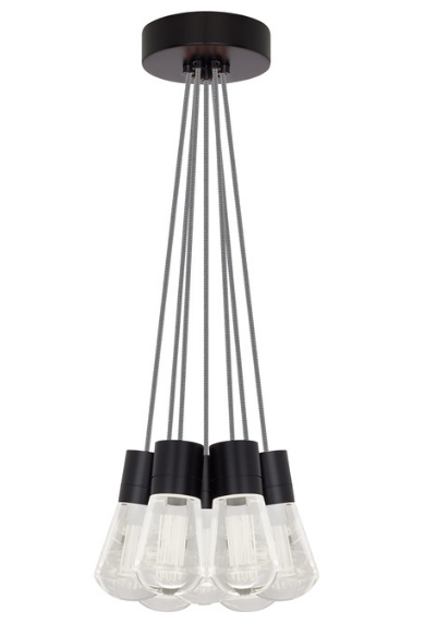 Visual Comfort Architectural 700TDALVPMC7IB-LED930 LED 3000K Alva Pendant, 7-Light, Black