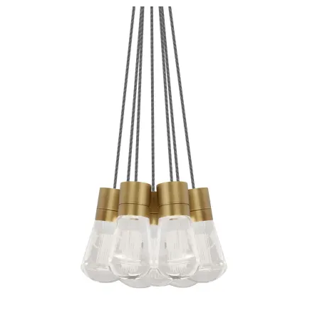 Visual Comfort Architectural 700TDALVPMC7INB-LED930 Alva 14" Wide LED Natural Brass Multi Light Pendant