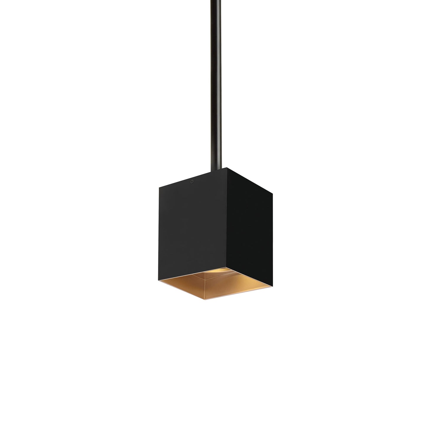 Visual Comfort Architectural 700TDEXOP62420BG-LED927 Exo 6 Inch LED Pendant Light, Length 24”, Color Temperature 2700K, Beam Angle 20°, Matte Black / Gold Haze Finish