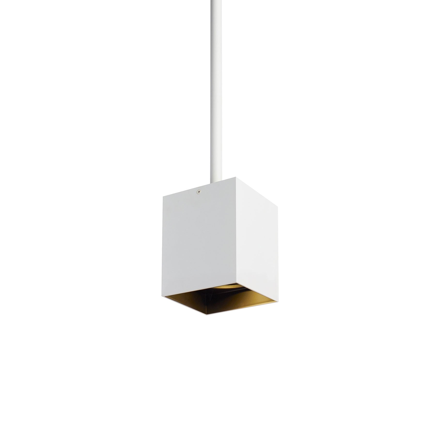 Visual Comfort Architectural 700TDEXOP62420WB-LED935 Exo 6 Inch LED Pendant Light, Length 24”, Color Temperature 3500K, Beam Angle 20°, Matte White / Black Finish