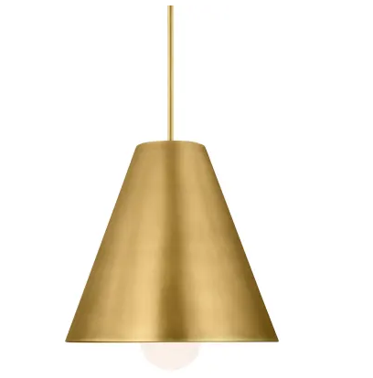 Visual Comfort Architectural 700TDJNIBR-LED930 Ace 18" Wide LED Natural Brass Pendant Fixture Light, 12.7W, 3000K
