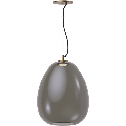Visual Comfort Architectural 700TDKPR13KNB-LED927 Kapoor 13" LED Large Pendant, Color Temperature 2700K, Voltage 120-277V, Smoke/Natural Brass Finish