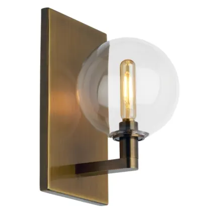 Visual Comfort Architectural 700WSGMBSCR-LED927 Gambit Single Light 9" High LED Wall Sconce with a Glass Globe Shade