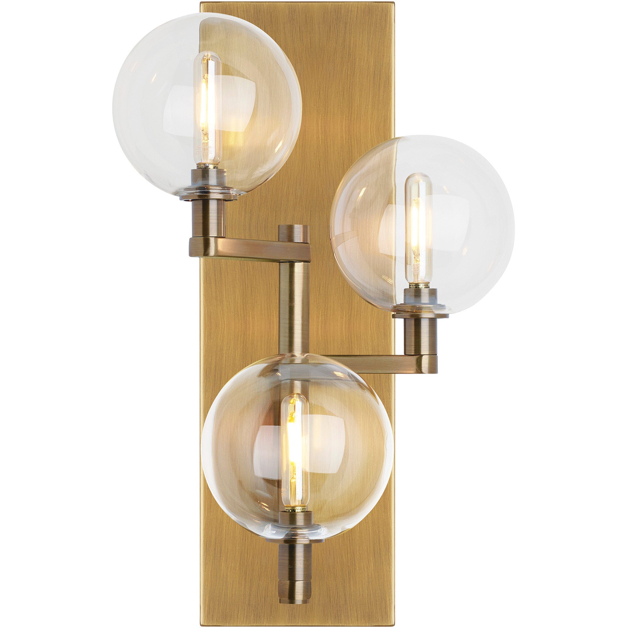 Visual Comfort Architectural 700WSGMBTCR-LED927 Sean Lavin Gambit LED 8.3 inch Aged Brass Wall Light in LED 90 CRI 2700K, Triple