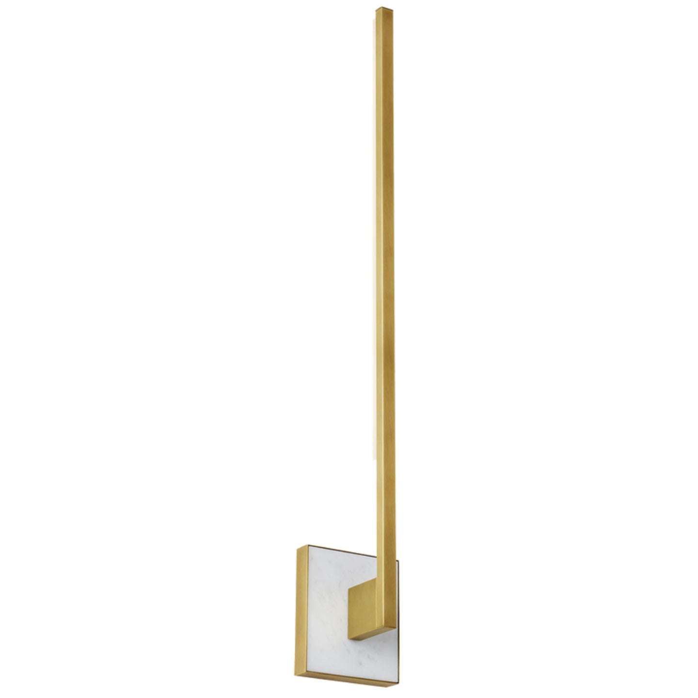 Visual Comfort Architectural 700WSKLE30NB-LED930-277 26.5” Klee LED Wall Sconce, Voltage 277V, Lumens: 1410lm, Color Temperature 3000K, Natural Brass / White Marble Finish