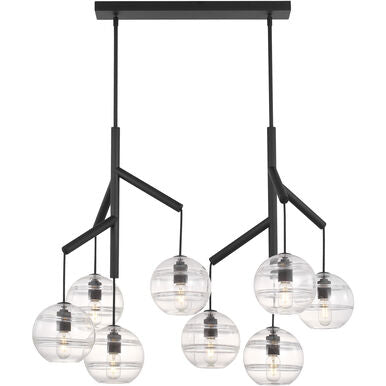 Visual Comfort Modern Collection 700SDNMPL2CB-LED927 Sean Lavin Sedona 8 Light 24.5" Clear Glass Chandelier 2700K Nightshade Black
