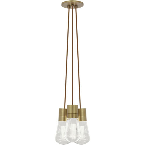 Visual Comfort Architectural 700TDALVPMC3PNB-LED930 Sean Lavin Alva LED 3.6" 3-Light Natural Brass Pendant Copper Cord LED 90 CRI 3000K