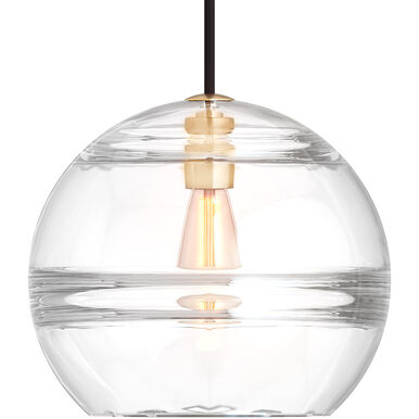 Visual Comfort Modern Collection 700TDSDNLPCR-LED927 Sean Lavin Sedona 1 Light 12.4" Clear Glass Pendant 2700K Aged Brass