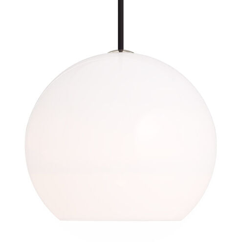 Visual Comfort Modern Collection 700TDSDNLPWS Sean Lavin Sedona 1 Light 12.4" White Glass Pendant Incandescent Satin Nickel