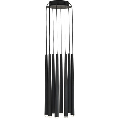 Visual Comfort Modern Collection 700TRSPPYL8RB-LED930 Pylon 8 Light 36.8W 3000K LED Chandelier Nightshade Black